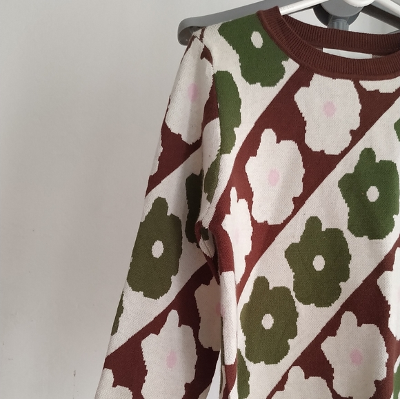 Fashion designer Flower Jacquard Sweater - Picture 4 of 7